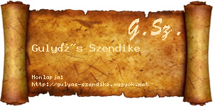 Gulyás Szendike névjegykártya
